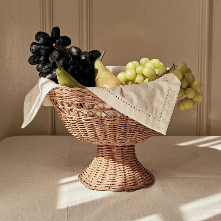 Broste Copenhagen - Emmy rattan basket, Ø 26 x H 21 cm, natural brown