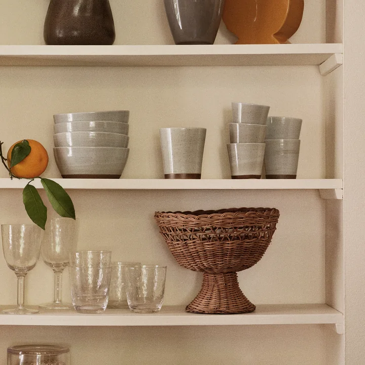 Broste Copenhagen - Emmy rattan basket, Ø 26 x H 21 cm, natural brown