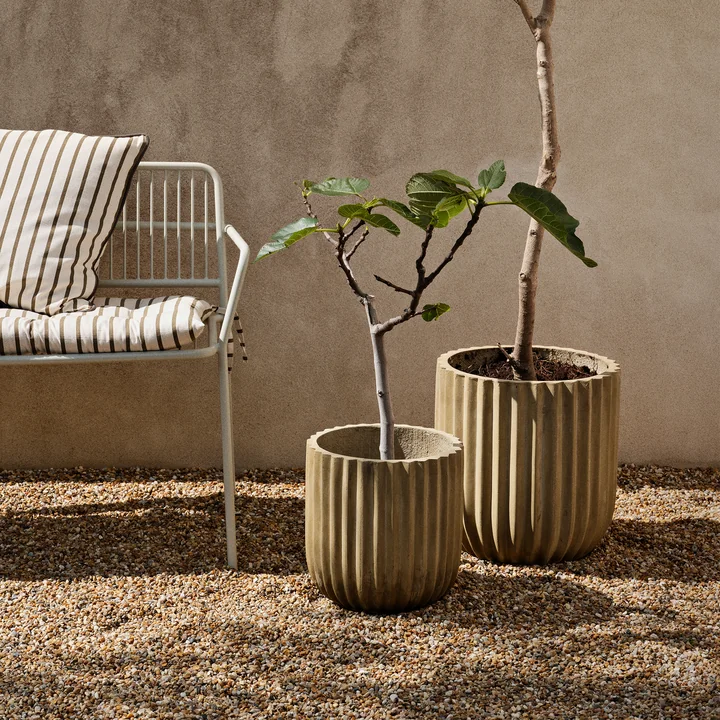 Broste Copenhagen - Fiber Plant pot, Ø 37 x 37 cm, antique beige