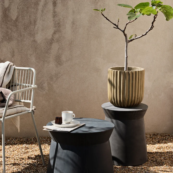 Broste Copenhagen - Fiber Plant pot, Ø 37 x 37 cm, antique beige