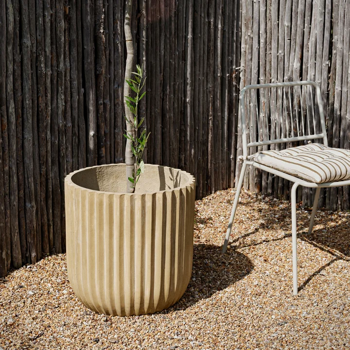 Broste Copenhagen - Fiber Plant pot, Ø 50 x 50 cm, antique beige