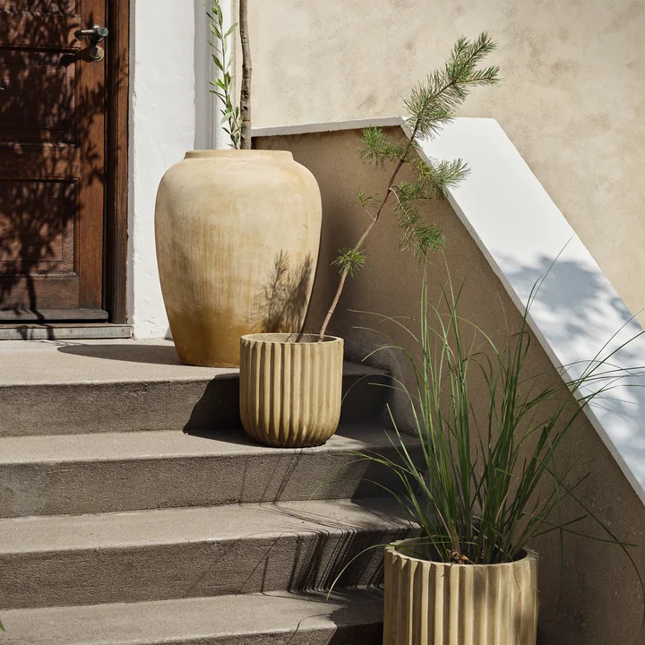Broste Copenhagen - Fiber Plant pots, antique beige