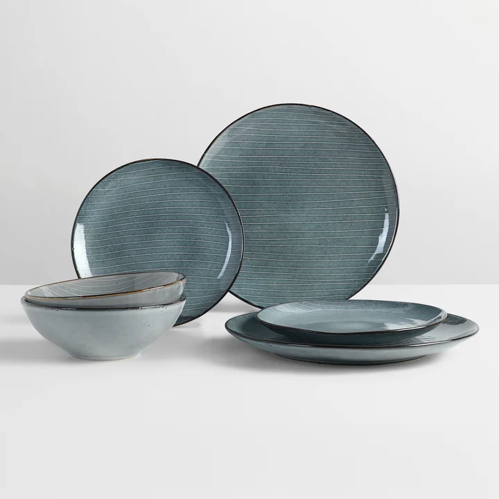 Broste Copenhagen - Nordic Sea Tableware set, soft blue (6 pcs.)