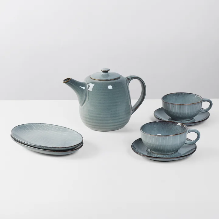 Broste Copenhagen - Nordic Sea tea set, soft blue (5 pcs.)