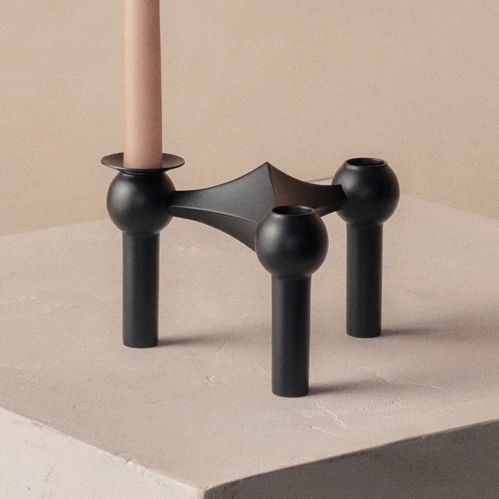 Stoff Nagel - Cuff candle holder, black