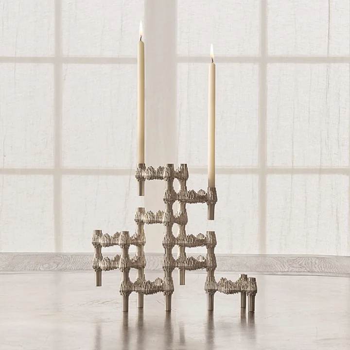 Stoff Nagel - Quist Candle holder, brushed chrome