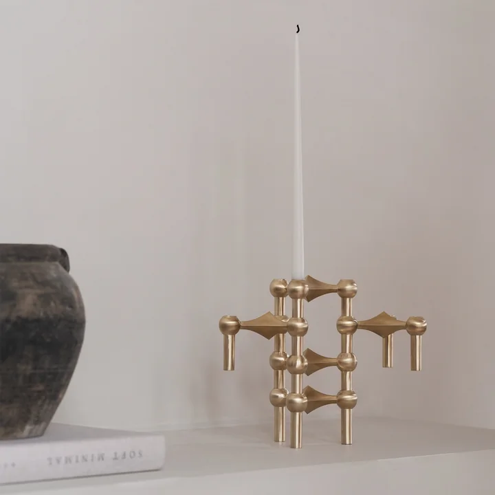 Stoff Nagel - Candlestick, brushed brass