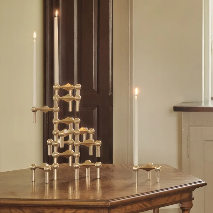 Stoff Nagel - Candlestick, brushed brass