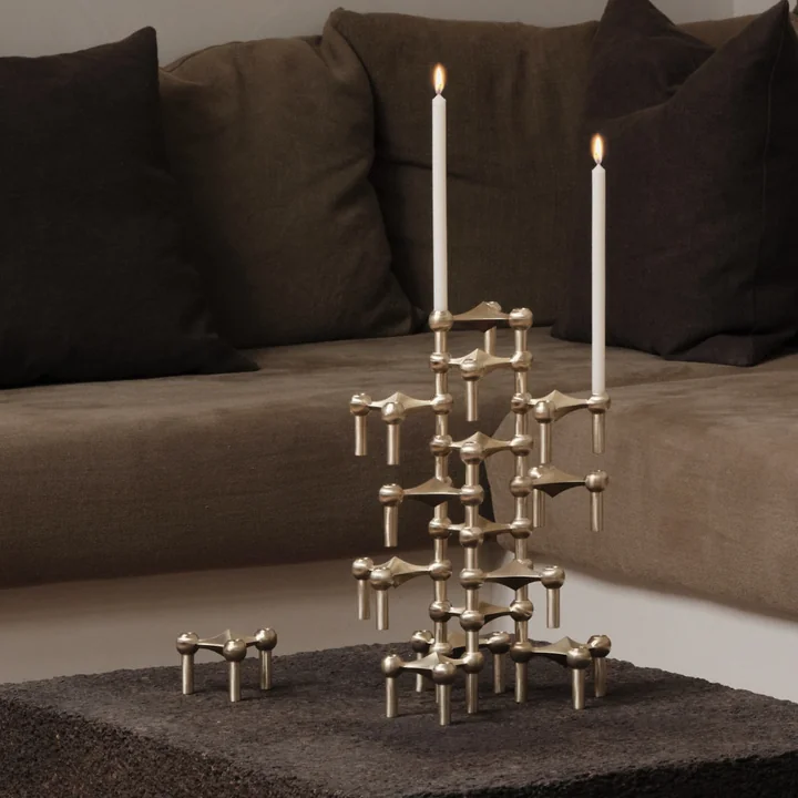 Stoff Nagel - Candlestick, brushed brass