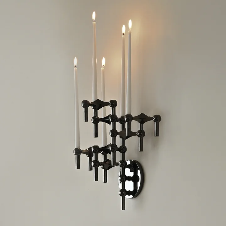 Fabric Nagel - Wall bracket for candle holder, black chrome