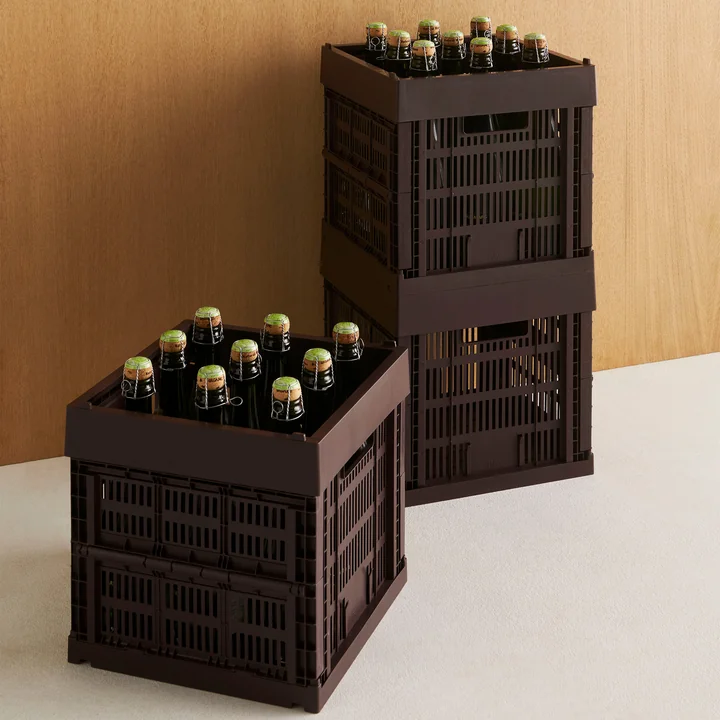 HAY - Colour Crate basket Cube, 29.5 x 29.5 cm, bordeaux, recycled