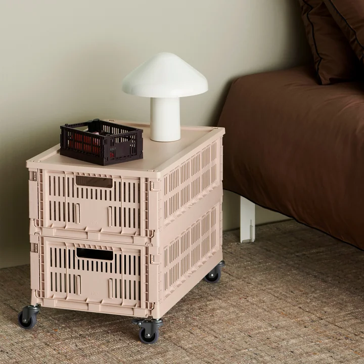 HAY - Colour Crate Basket L, 53 x 34.5 cm, powder, recycled
