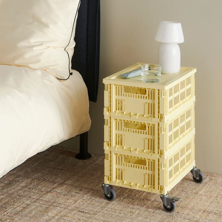 HAY - Colour Crate Basket M, 34.5 x 26.5 cm, light yellow, recycled