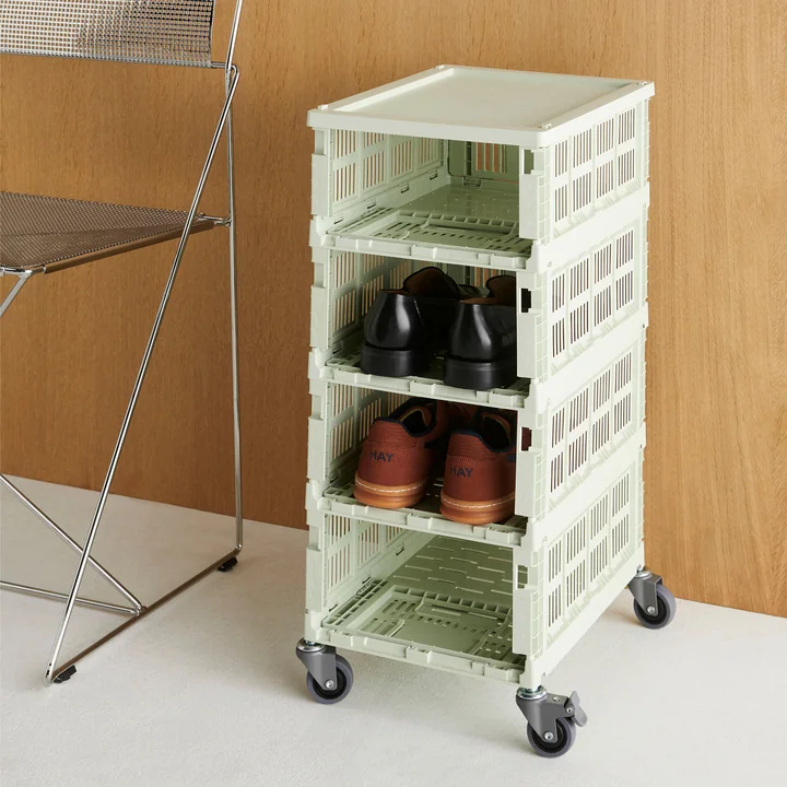 HAY - Colour Crate Basket M, 34.5 x 26.5 cm, mint, recycled