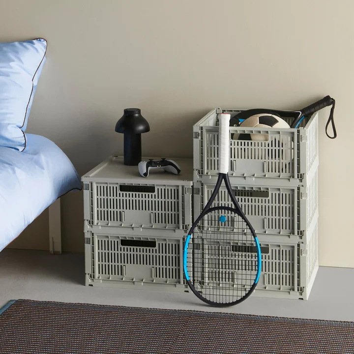 HAY - Colour Crate Square L basket, 42 x 42 cm, gray, recycled
