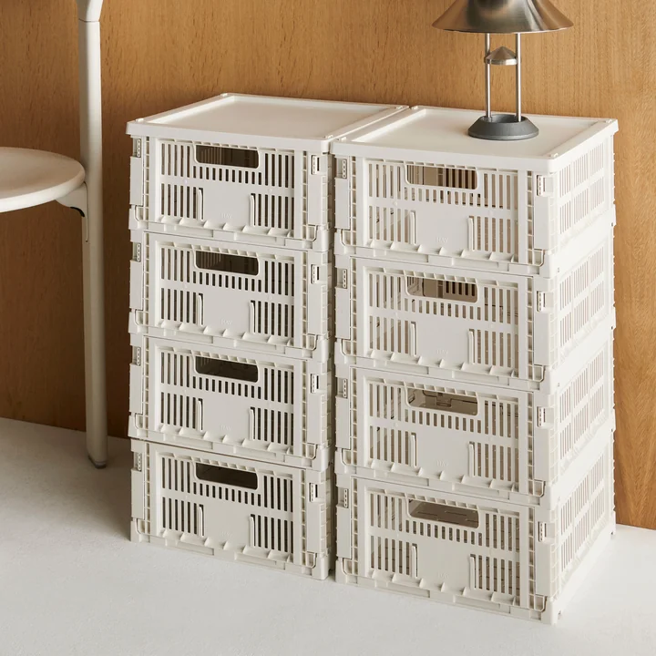 HAY - Colour Crate Square M basket, 29.5 x 29.5 cm, off-white, recycled