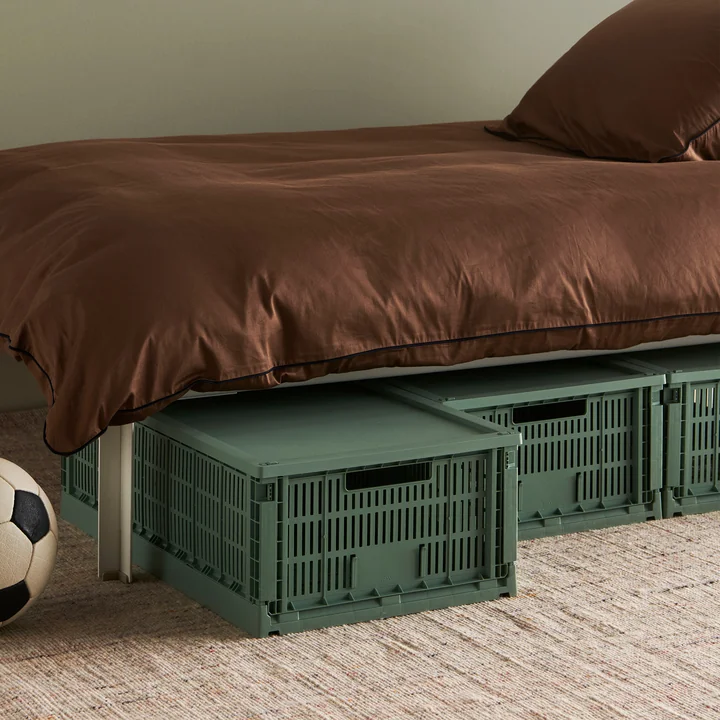 HAY - Colour Crate Basket XL, 68 x 42 cm, sage green, recycled