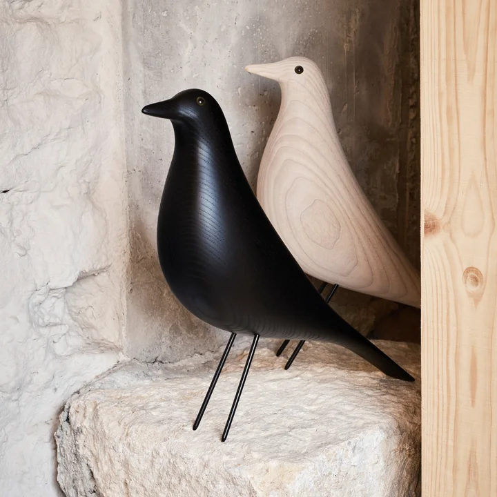 Vitra - Eames House Bird , black ash and cotton white oiled