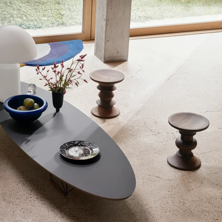 Vitra - Eames Stool, model B and C, dark walnut