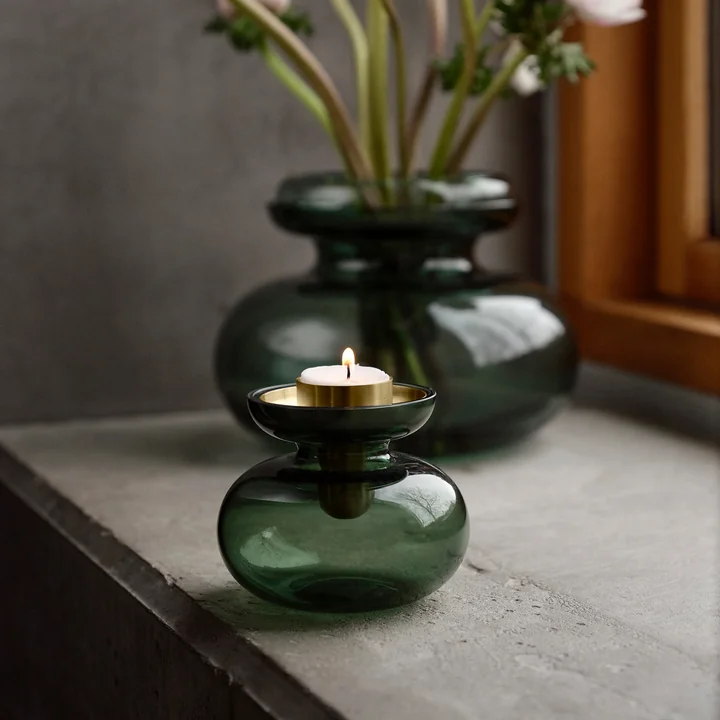 Zone Denmark - Inu vase / candle holder, smoked grey