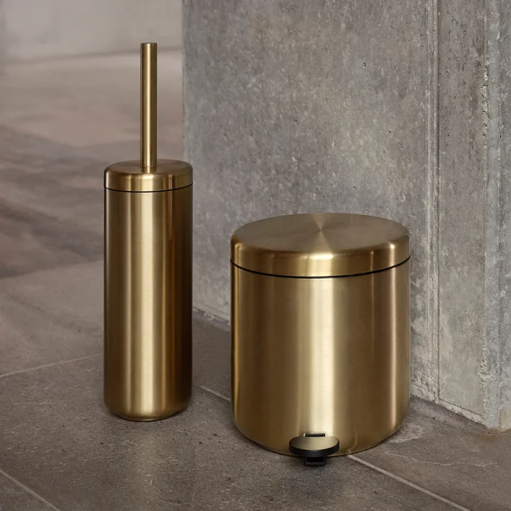 Zone Denmark - Ume Pedal bin 4 l and toilet brush, brass