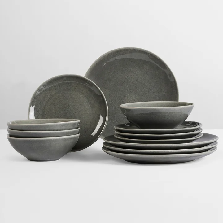 Broste Copenhagen - Nordic Rain Dinner set, (12 pcs.)