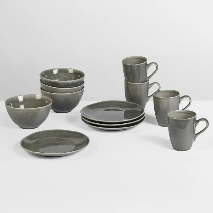Broste Copenhagen - Nordic Rain Tableware breakfast set, (12 pcs.)