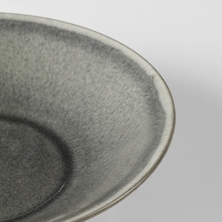 Broste Copenhagen - Nordic Rain deep plate, Ø 22.5 x H 5 cm, gray