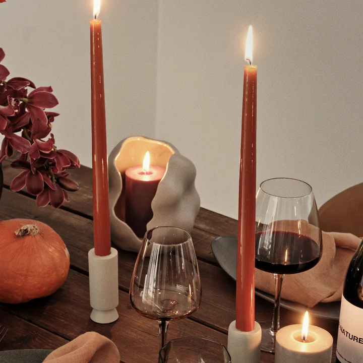 Broste Copenhagen - Hekla Candle holder, 16 x H 16 cm, dove grey