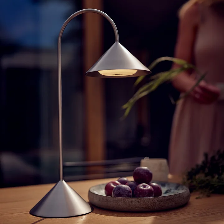 Frandsen - Grasp LED rechargeable floor lamp, H 47 cm, brushed stainless steel