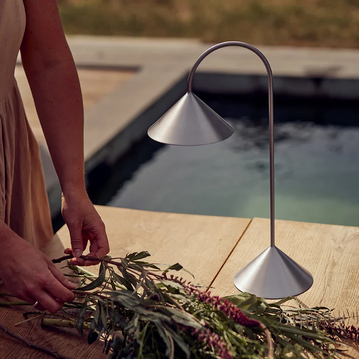 Frandsen - Grasp LED rechargeable floor lamp, H 47 cm, brushed stainless steel