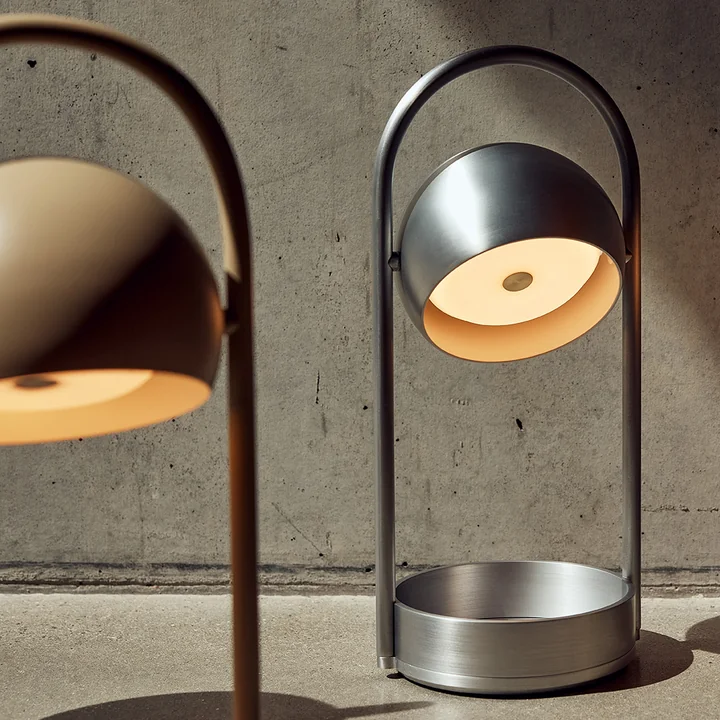 Frandsen - Ball Portable LED table lamp, brushed aluminum