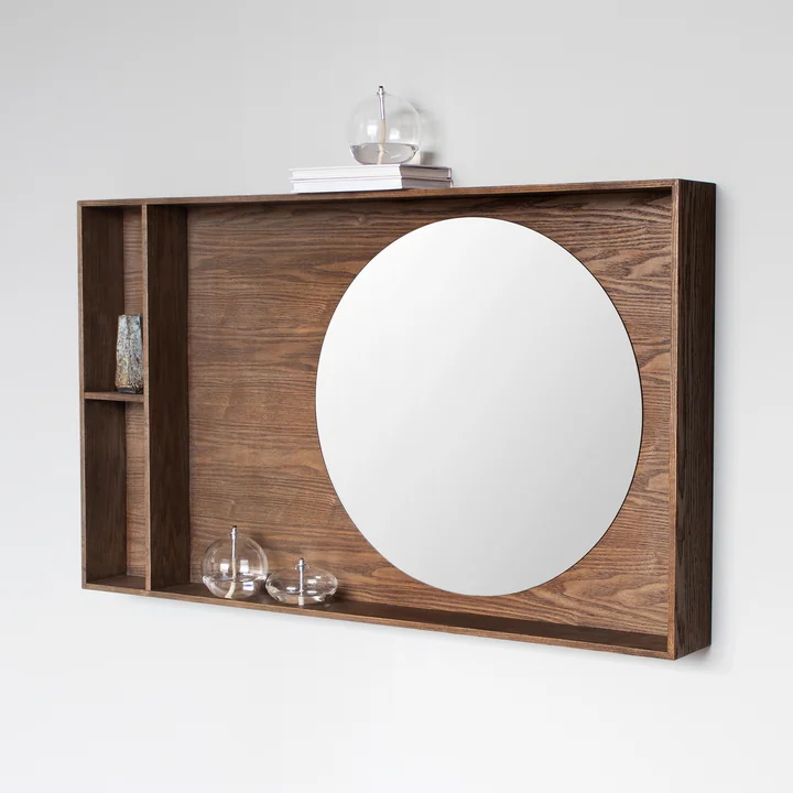 Mette Ditmer - SHOW-ME Mirror with shelf, large, dark oiled oak