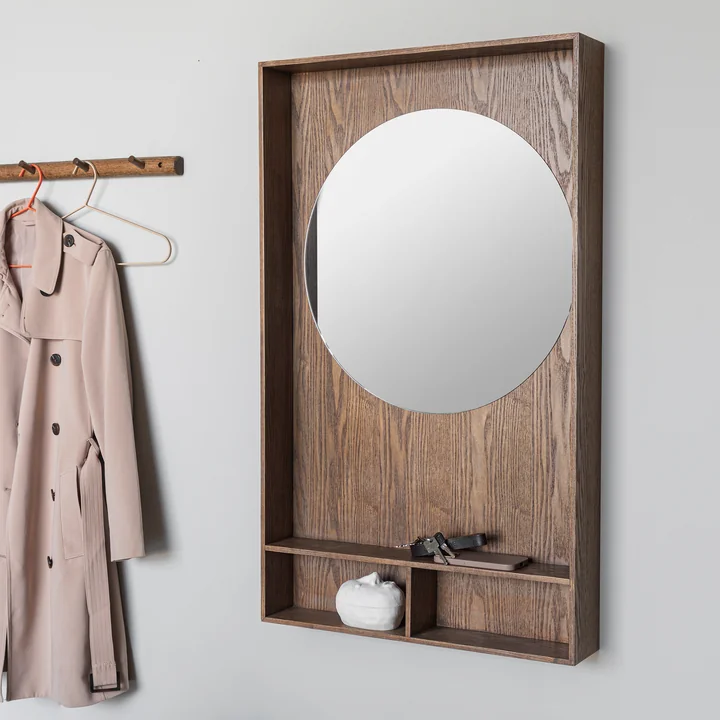 Mette Ditmer - SHOW-ME Mirror with shelf, large, dark oiled oak