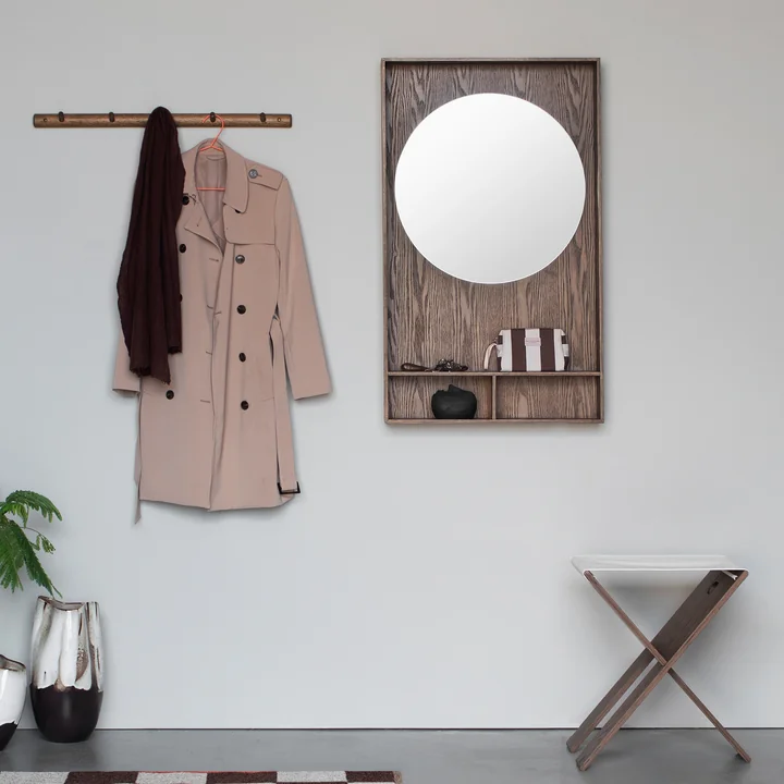 Mette Ditmer - SHOW-ME Mirror with shelf, large, dark oiled oak
