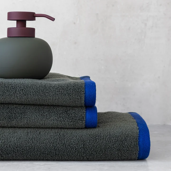 Mette Ditmer - Lotus Play Soap dispenser, h 13 cm, dark olive with wine-red lid