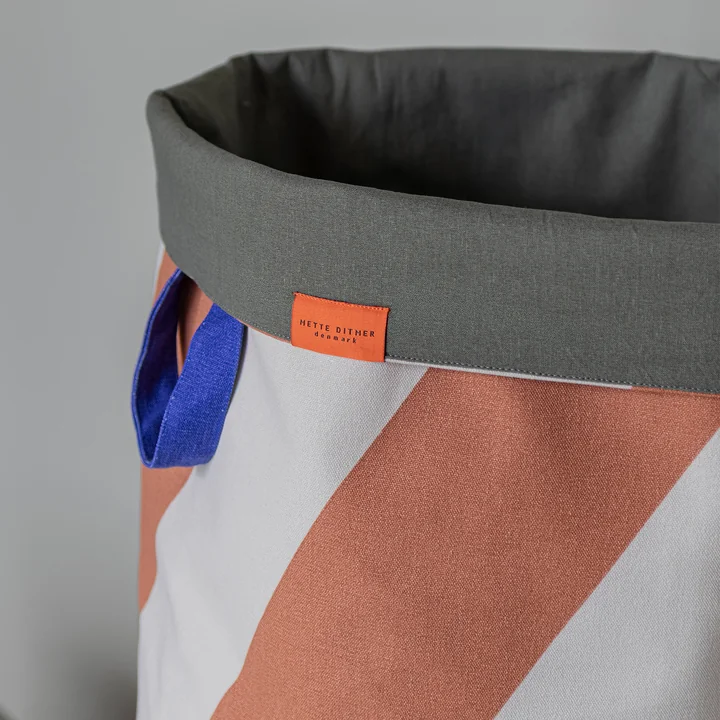 Mette Ditmer - Diagonal Laundry basket, Ø 40 x H 50 cm, brick red / sand