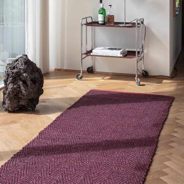 Mette Ditmer - Notes Jute rug, 80 x 245 cm, wine