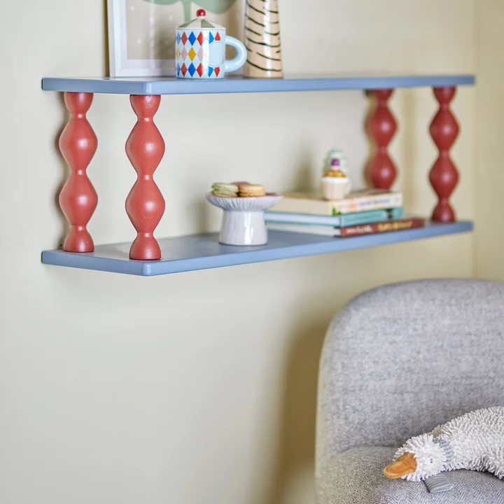 Bloomingville Mini - Bibiola wall shelf, 80 cm, blue