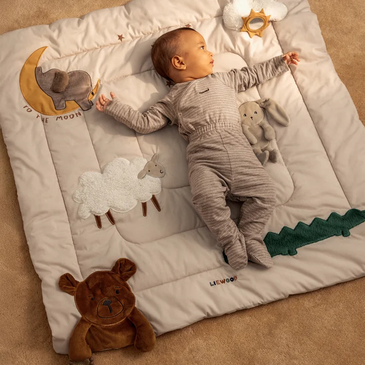 LIEWOOD - Bernet activity blanket, 95 x 95 cm, sandy multi mix