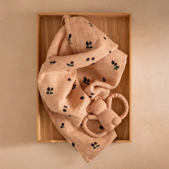 LIEWOOD - Lewis muslin cloths made from organic cotton, mini berry, pale tuscany