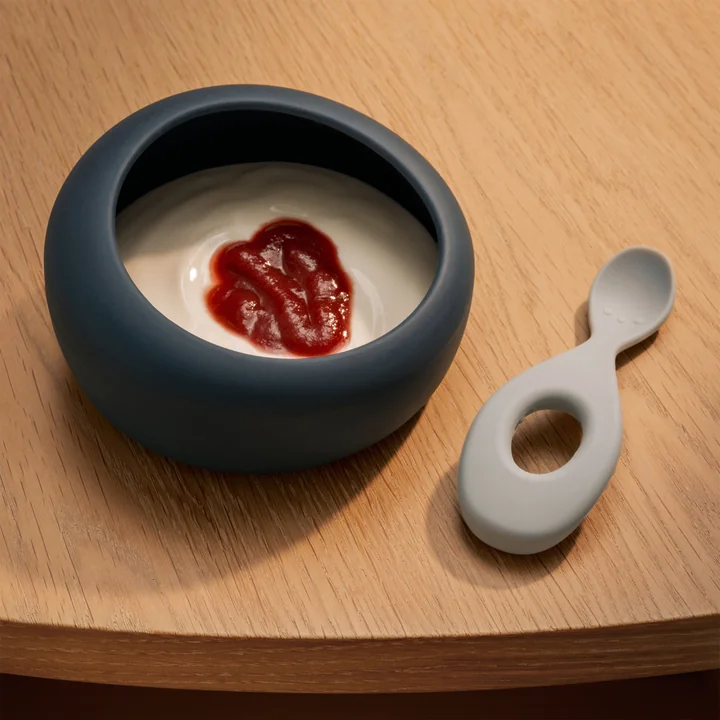 LIEWOOD - Sparia bowl with spoon, 470 ml, Whale blue / Dove blue