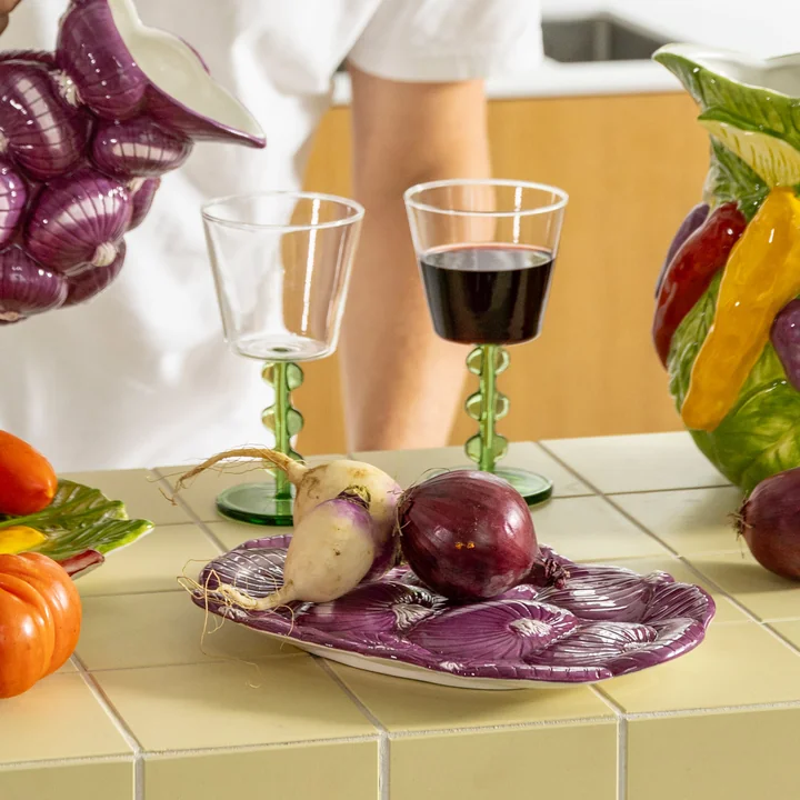 & klevering - Petal drinking glass 200 ml, green (set of 2)