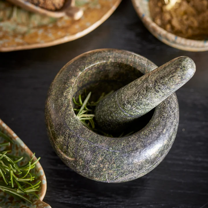 Bloomingville - Arazo Mortar & Pestle, green