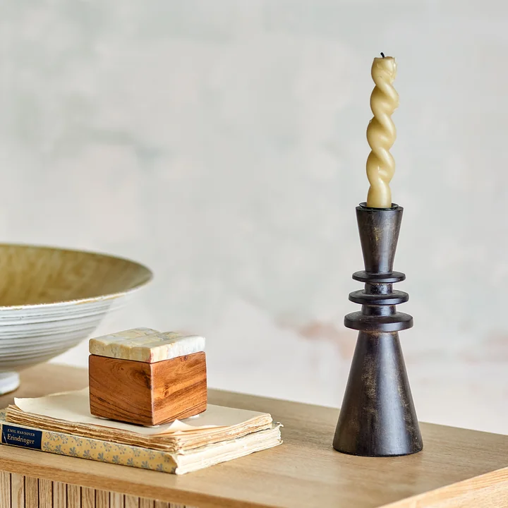 Bloomingville - Armel Candle holder, H 20 cm, black