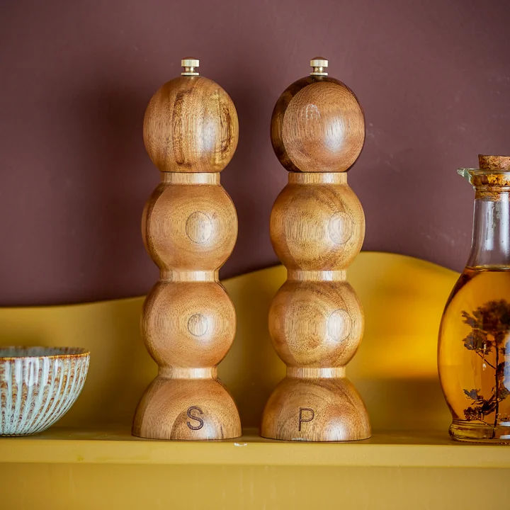 Bloomingville - Clancy Salt mill & Pepper mill, brown (set of 2)