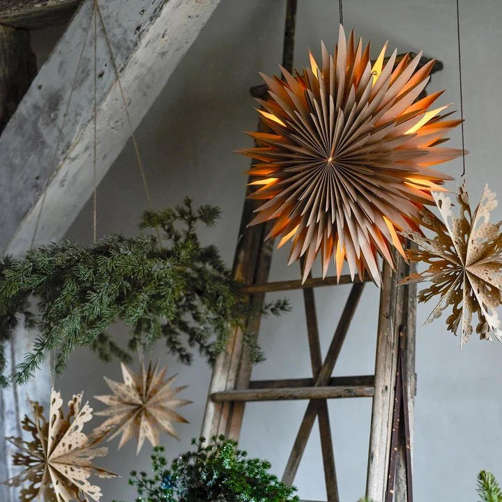 Bloomingville - Elijah's star with light, brown