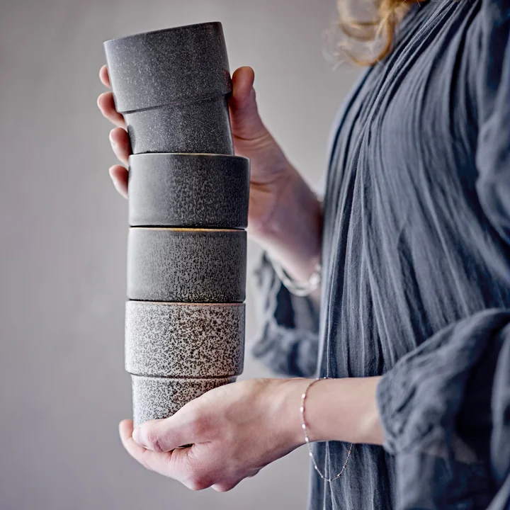 Bloomingville - Ewan Cup 150 ml, brown (set of 4)