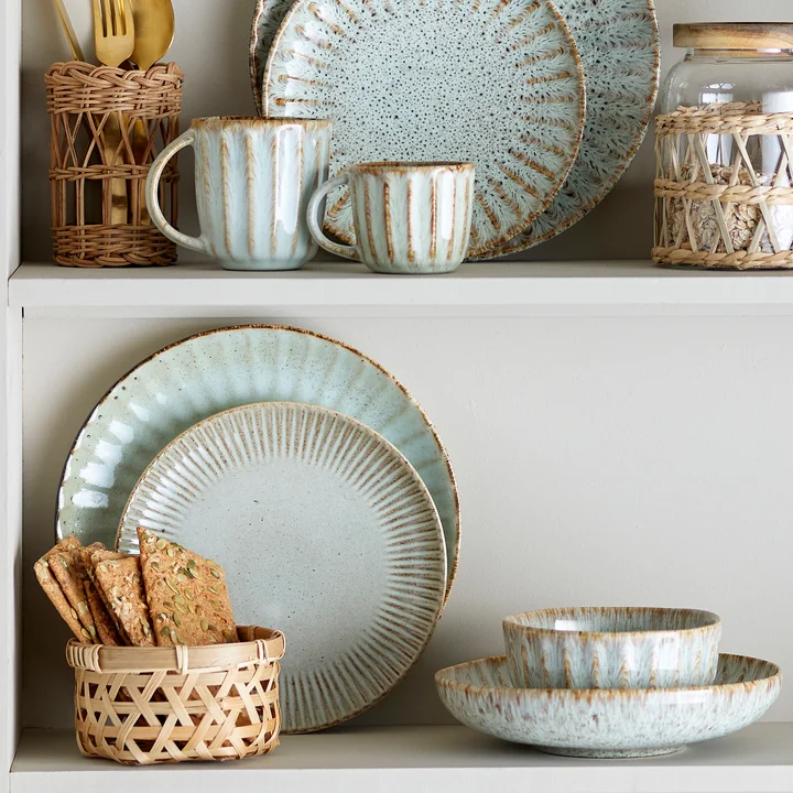 Bloomingville - Fleur Tableware set 12 pcs, natural