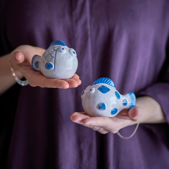 Bloomingville - Fugu Salt and pepper shaker set, blue (set of 2)